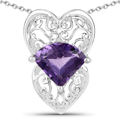 7.80 Carat Genuine Amethyst .925 Sterling Silver Pendant Bids.com