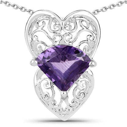 7.80 Carat Genuine Amethyst .925 Sterling Silver Pendant Bids.com