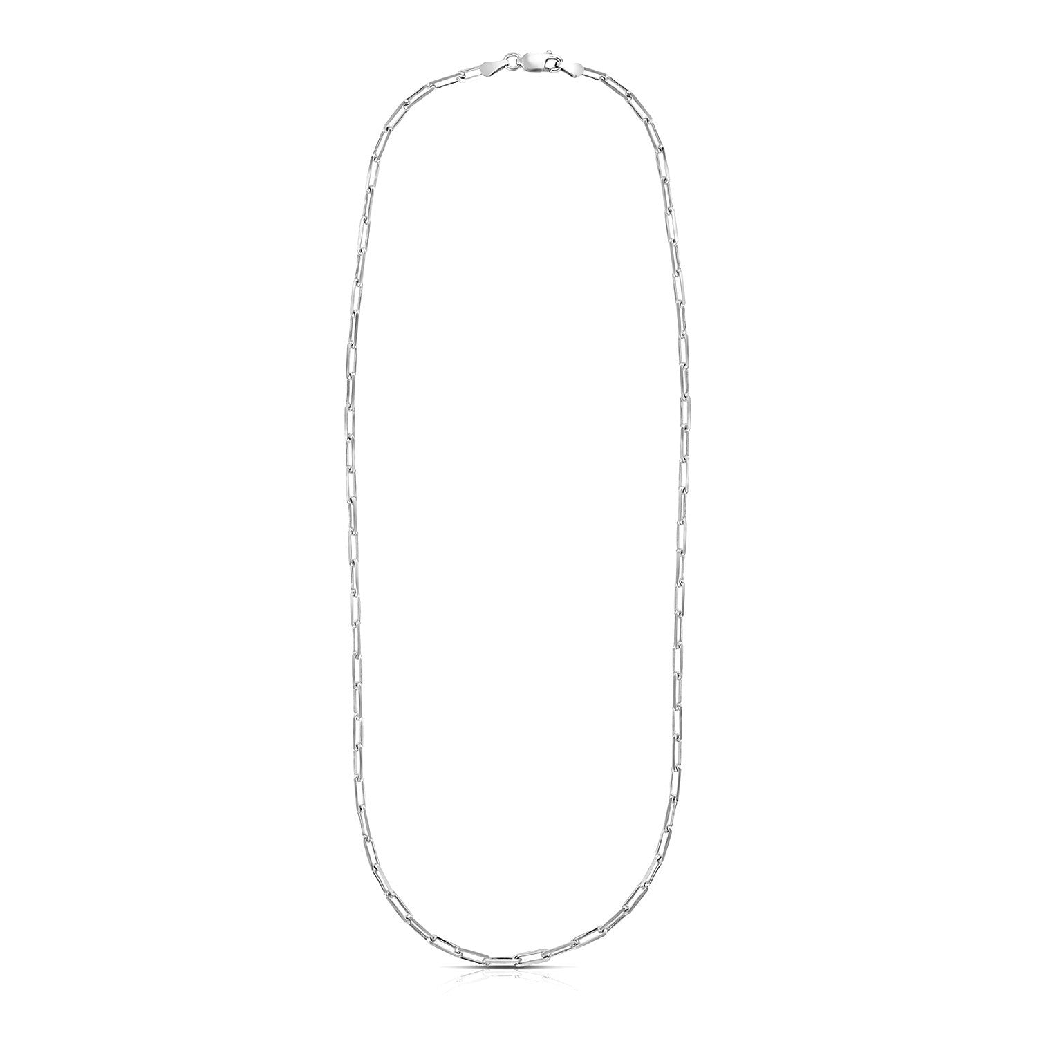 Sterling Silver Rhodium Plated Paperclip Chain (3.0 mm) Bids.com
