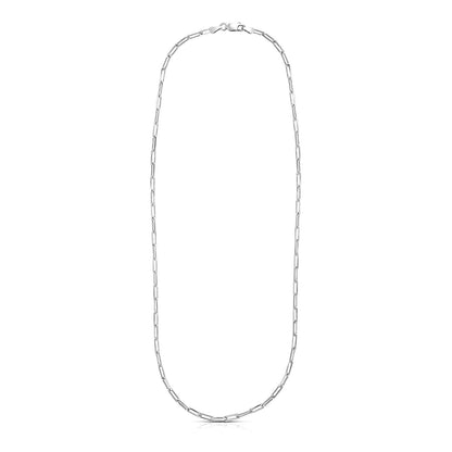 Sterling Silver Rhodium Plated Paperclip Chain (3.0 mm) Bids.com
