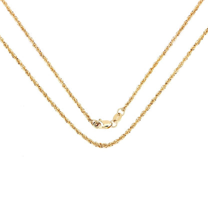 14K Yellow Gold 18inch 1.5mm Lite Rope Chain with Lobster Clasp Bids.com
