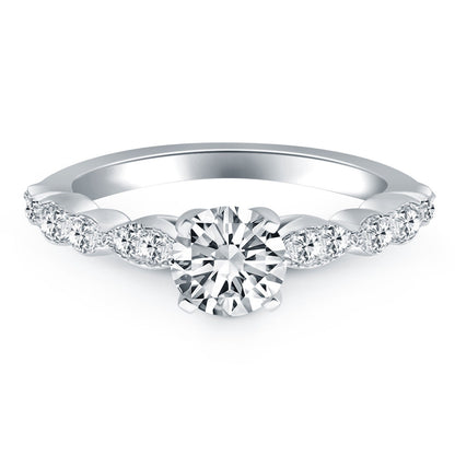 14k White Gold Fancy Shaped Diamond Engagement Ring Bids.com