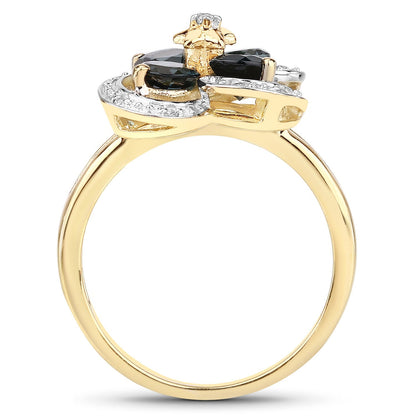 1.76 Carat Genuine London Blue Topaz and White Topaz .925 Sterling Silver Ring Bids.com