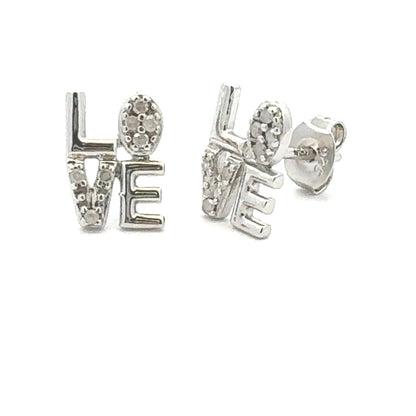 Genuine .03ct Diamond Earrings Sterling Silver Bids.com