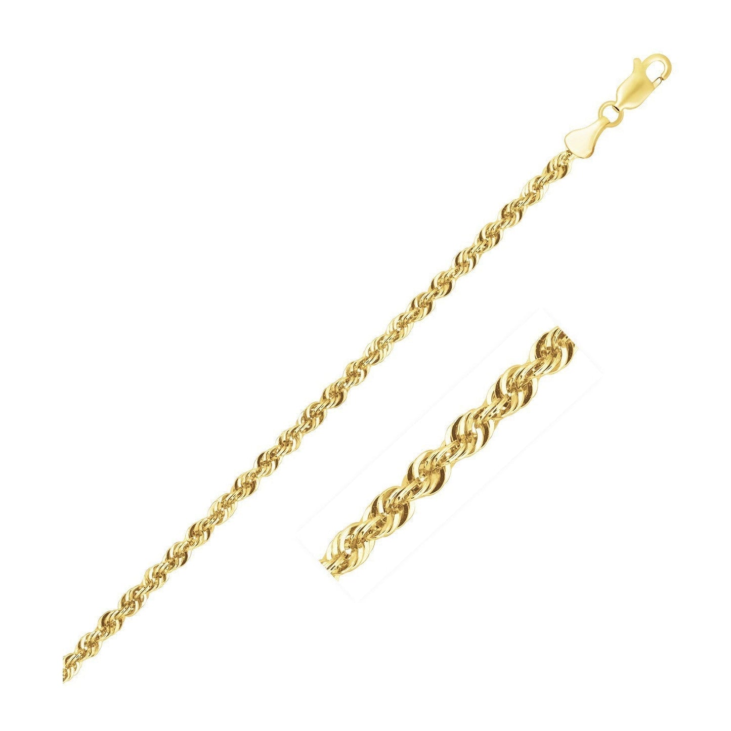 10K Yellow Gold Lite Rope Chain (2.50 mm) Bids.com