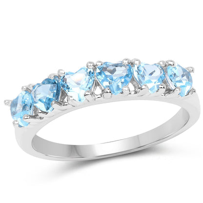 1.68 Carat Genuine Swiss Blue Topaz .925 Sterling Silver Ring Bids.com
