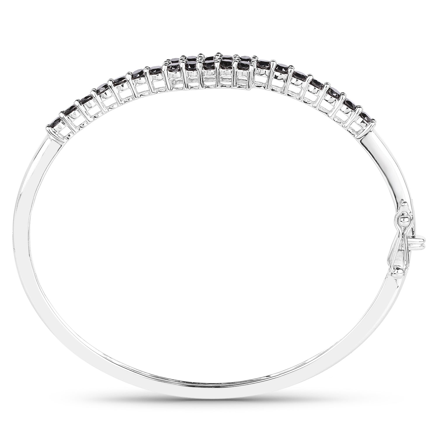 2.52 Carat Genuine Black Diamond .925 Sterling Silver Bangle Bids.com