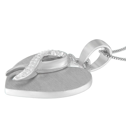 .925 Sterling Silver 1/10 cttw Diamond Heart Pendant Necklace (H-I, I1-I2) Bids.com