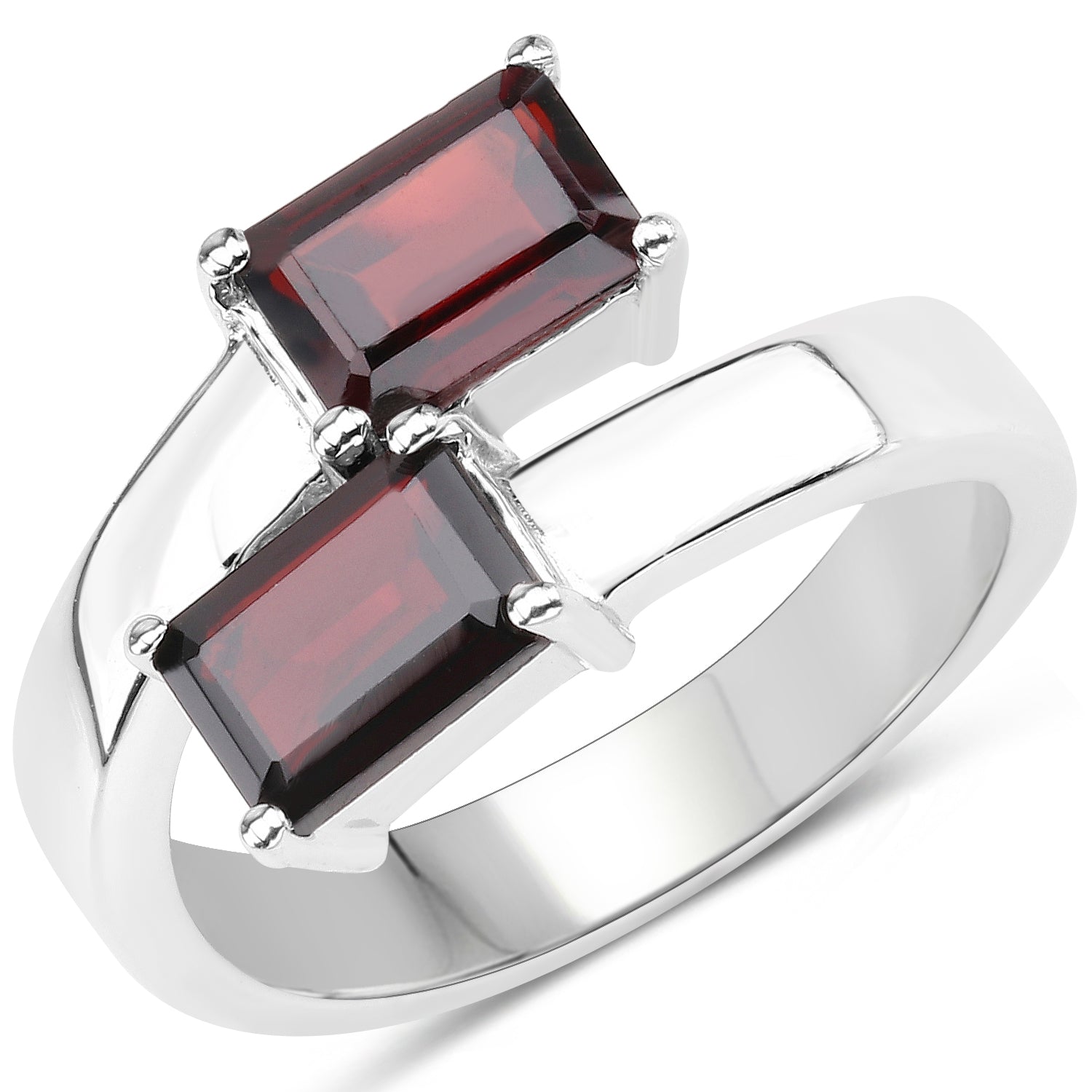 2.40 Carat Genuine  Garnet .925 Sterling Silver Ring Bids.com