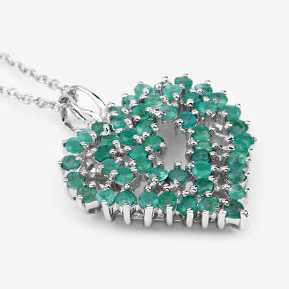 1.53 Carat Genuine Emerald .925 Sterling Silver Pendant Bids.com