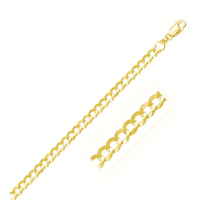 5.7mm 14k Yellow Gold Solid Curb Chain Bids.com