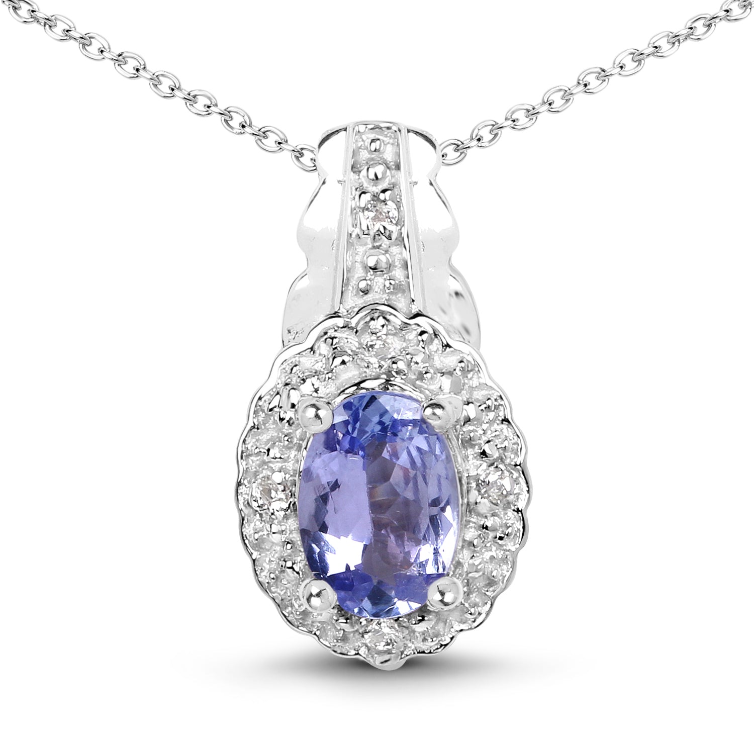 2.46 Carat Genuine Tanzanite and White Topaz .925 Sterling Silver 3 Piece Jewelry Set (Ring, Earrings, and Pendant w/ Chain) Bids.com