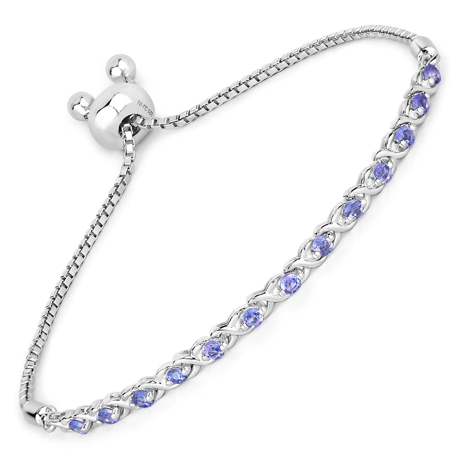 0.91 Carat Genuine Tanzanite .925 Sterling Silver Bracelet Bids.com