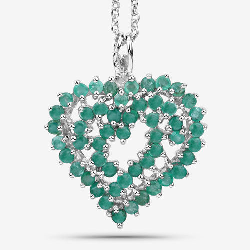 1.53 Carat Genuine Emerald .925 Sterling Silver Pendant Bids.com