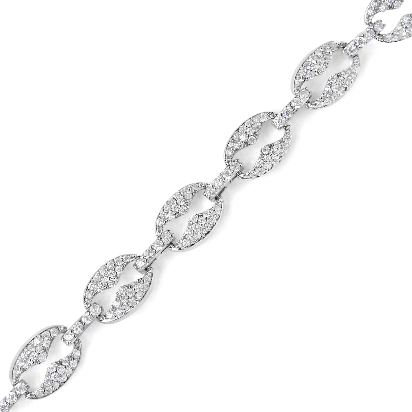 14K White Gold 1 1/2 Cttw Round Diamond Set Link Bracelet (I-J Color, I1-I2 Clarity) - 7" Bids.com
