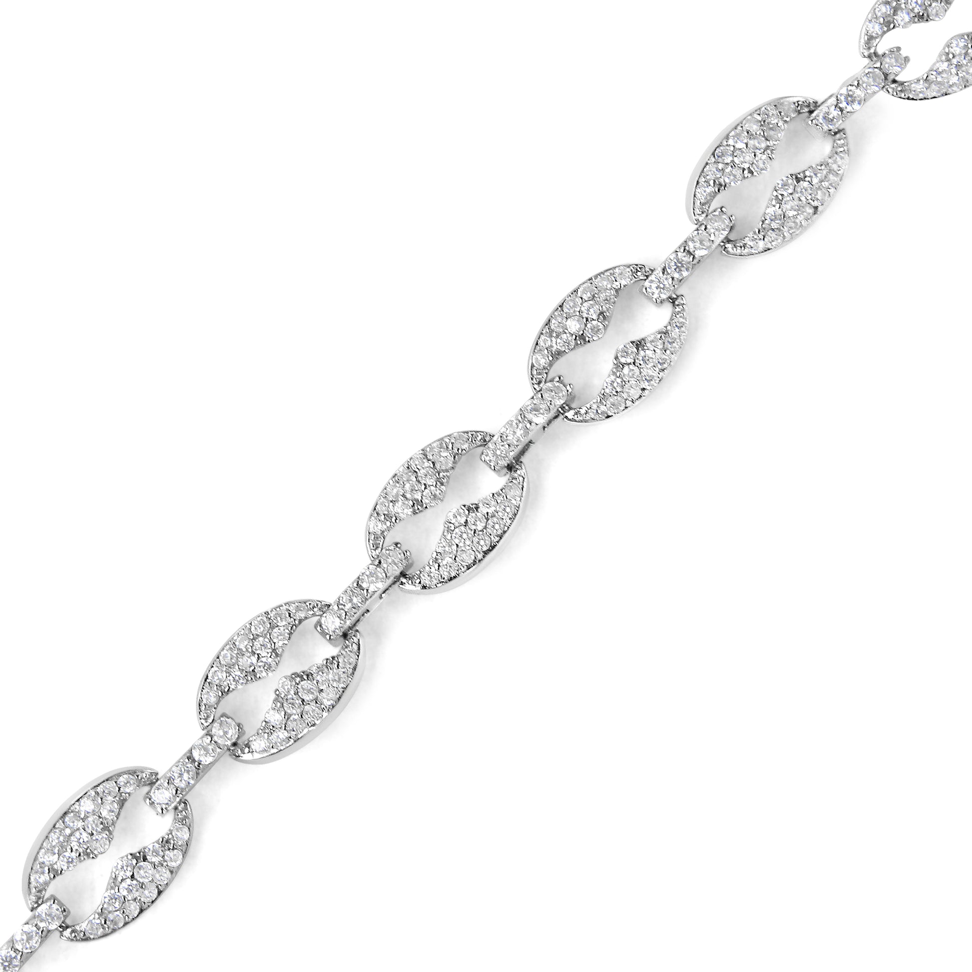 14K White Gold 1 1/2 Cttw Round Diamond Set Link Bracelet (I-J Color, I1-I2 Clarity) - 7" Bids.com