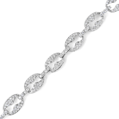 14K White Gold 1 1/2 Cttw Round Diamond Set Link Bracelet (I-J Color, I1-I2 Clarity) - 7" Bids.com