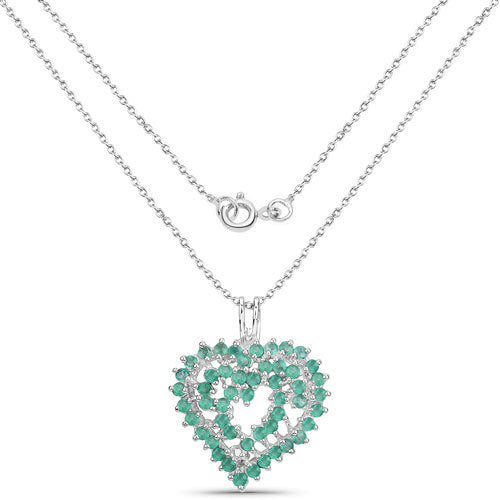 1.53 Carat Genuine Emerald .925 Sterling Silver Pendant Bids.com