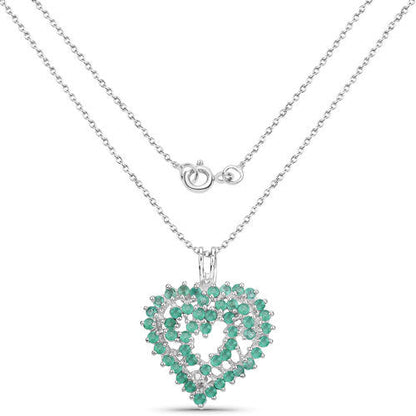 1.53 Carat Genuine Emerald .925 Sterling Silver Pendant Bids.com