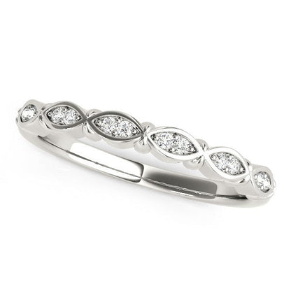 14k White Gold Unique Infinity Design Diamond Wedding Band (1/10 cttw) Bids.com