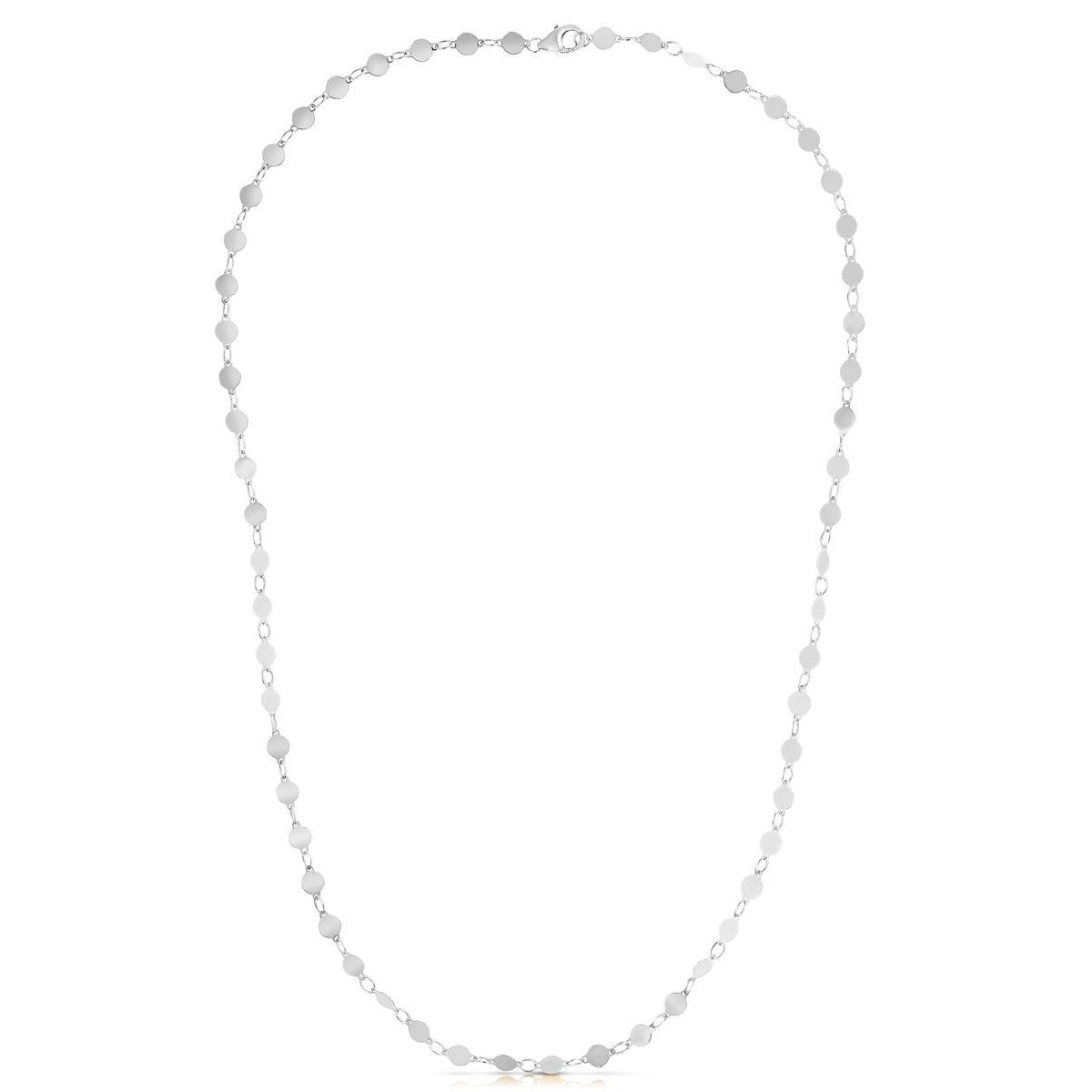 14k White Gold Necklace with Polished Circles Bids.com