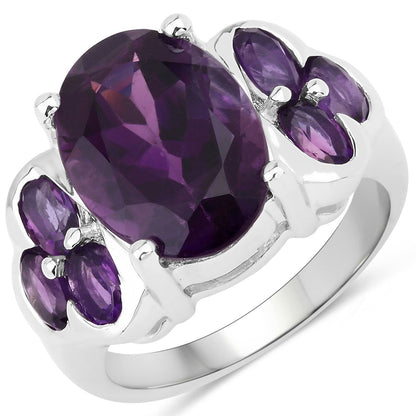 5.98 Carat Genuine Amethyst .925 Sterling Silver Ring Bids.com
