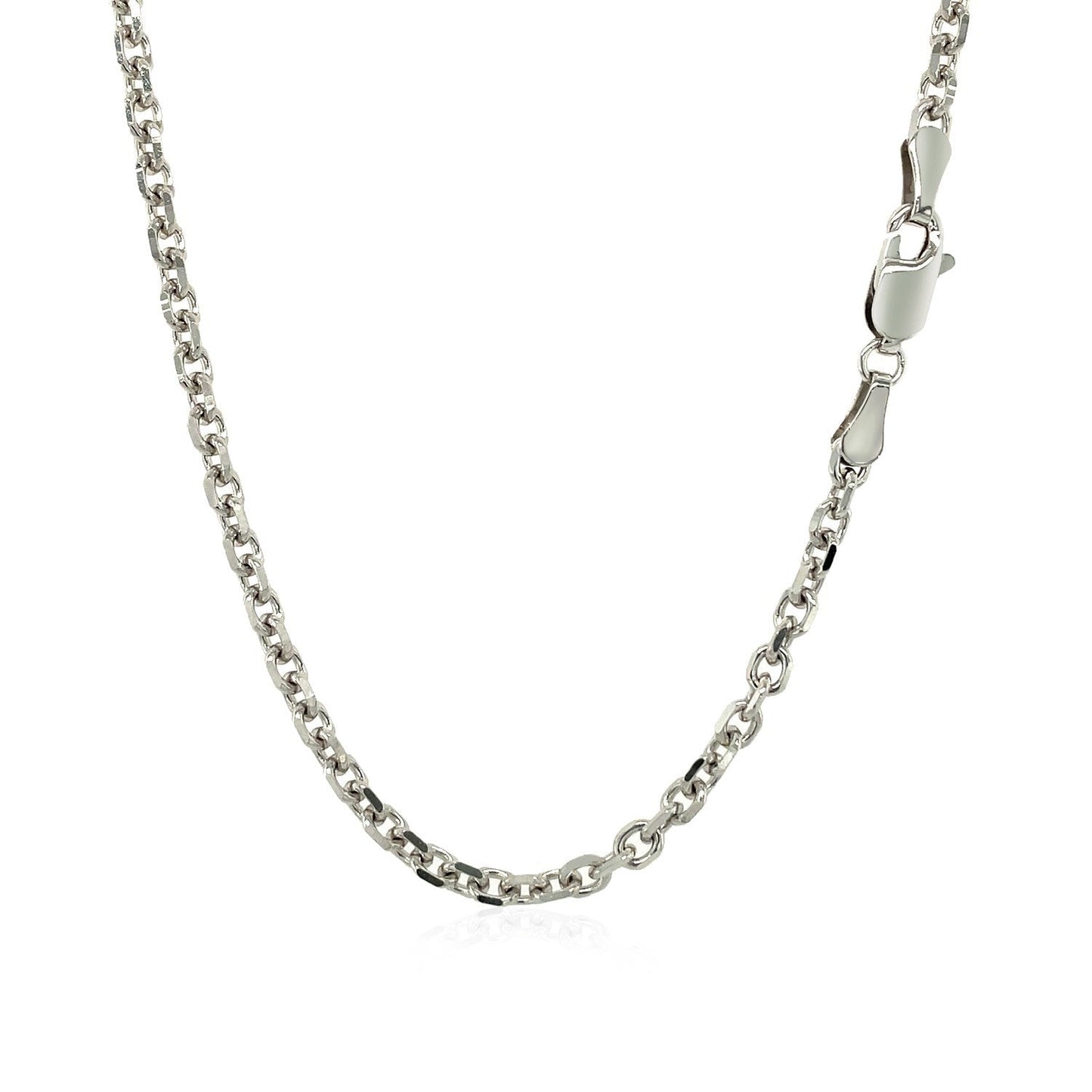 14k White Gold Diamond Cut Cable Link Chain (2.90 mm) Bids.com