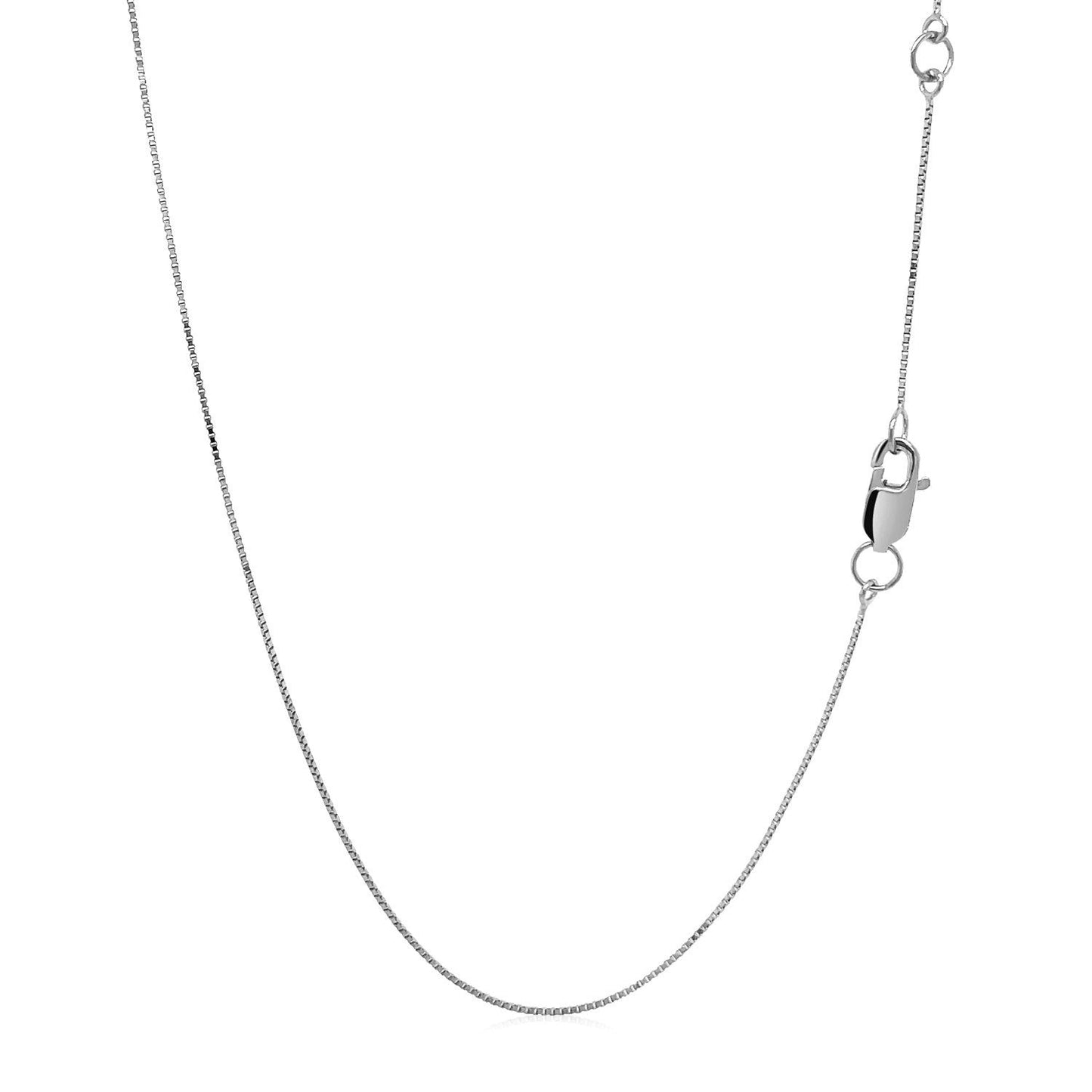 Double Extendable Box Chain in 14k White Gold (0.6mm) Bids.com
