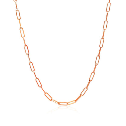 14K Rose Gold Delicate Paperclip Chain (2.1mm) Bids.com