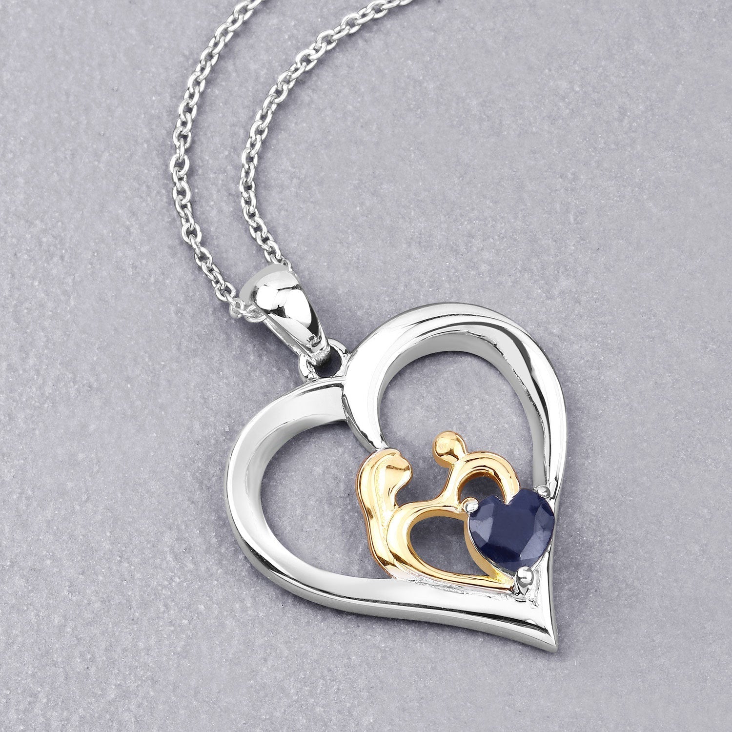 0.50 Carat Genuine Blue Sapphire .925 Sterling Silver Pendant Bids.com
