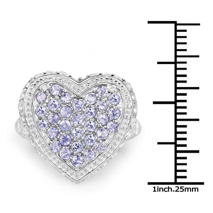 1.81 Carat Genuine Tanzanite and White Topaz .925 Sterling Silver Ring Bids.com
