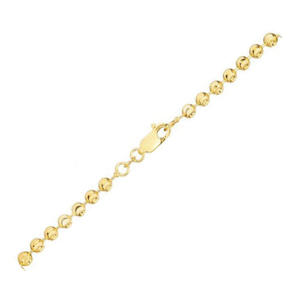 Moon Cut Bead Chain Bracelet in 14k Yellow Gold  (3.00 mm) Bids.com