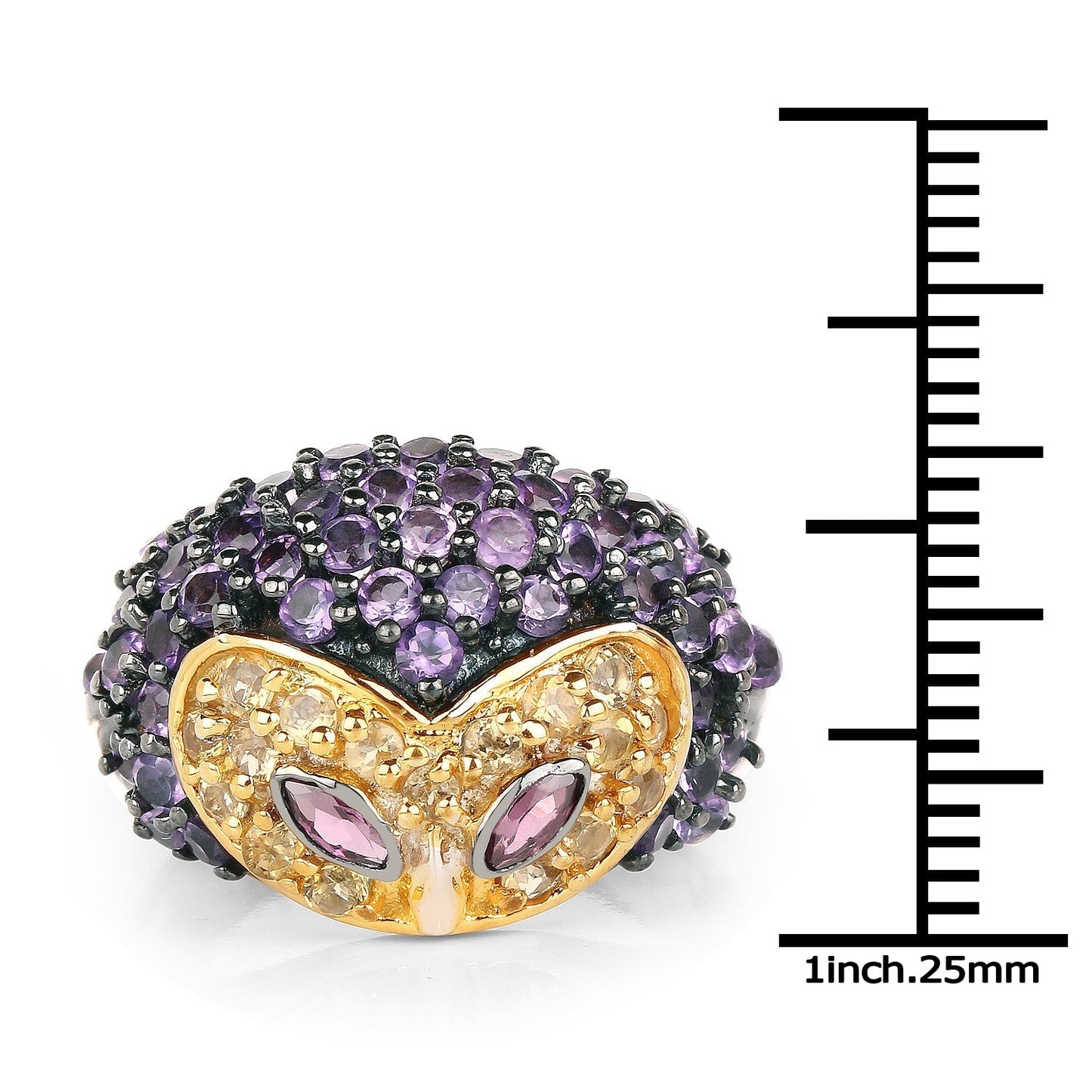 2.01 Carat Genuine Rhodolite and Amethyst .925 Sterling Silver Ring Bids.com