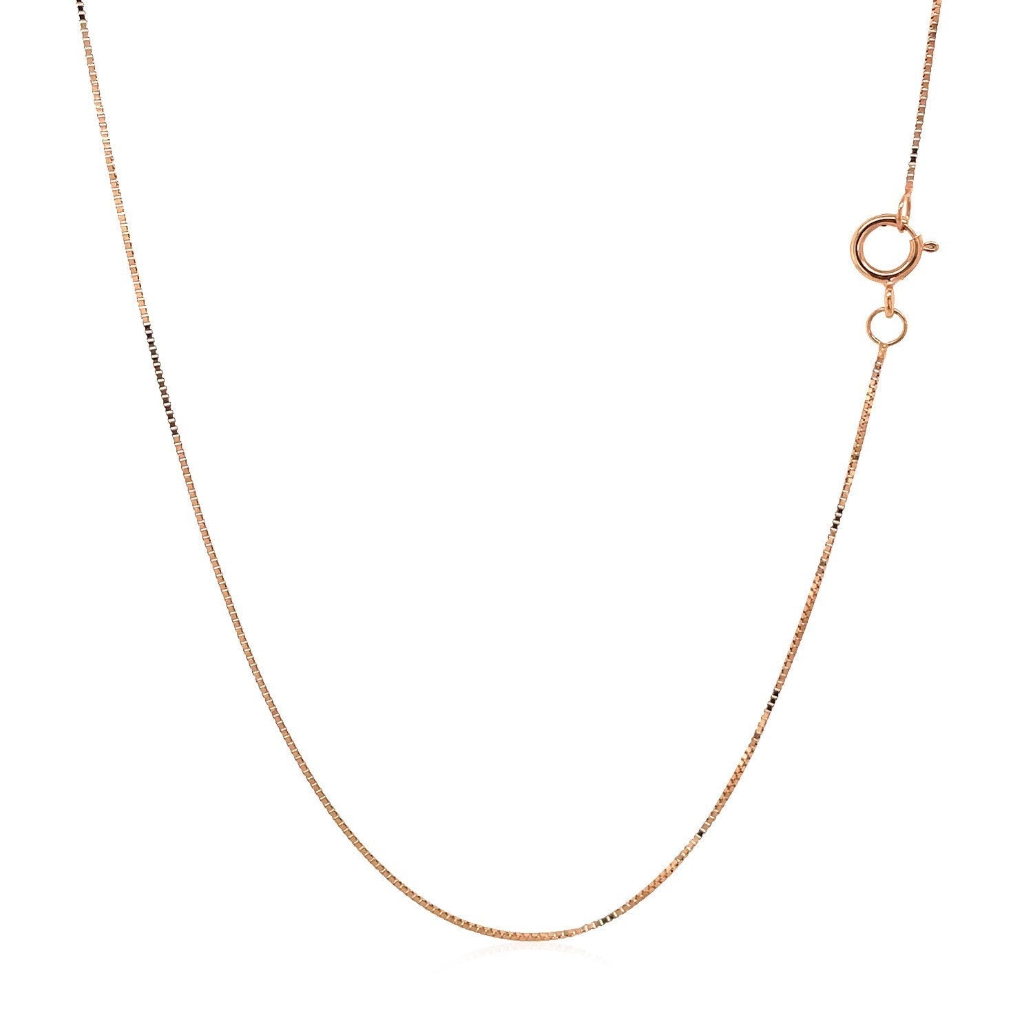 14k Rose Gold Classic Box Chain 0.45mm Bids.com