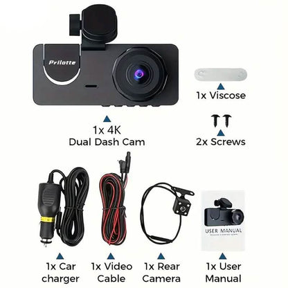 3-Channel 4K UHD Dash Cam Front, Rear and Inside with 32GB SD Card DailySale