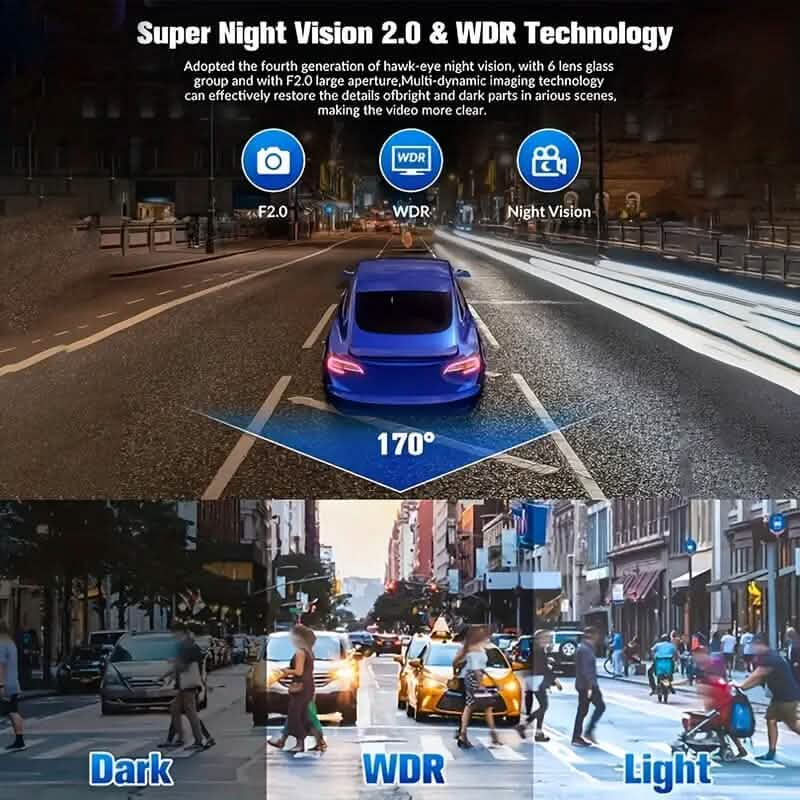 3-Channel 4K UHD Dash Cam Front, Rear and Inside with 32GB SD Card DailySale