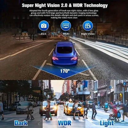 3-Channel 4K UHD Dash Cam Front, Rear and Inside with 32GB SD Card DailySale