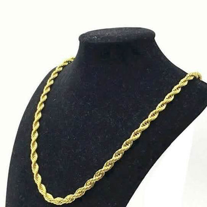 18K Solid Gold 4mm Rope Chain DailySale