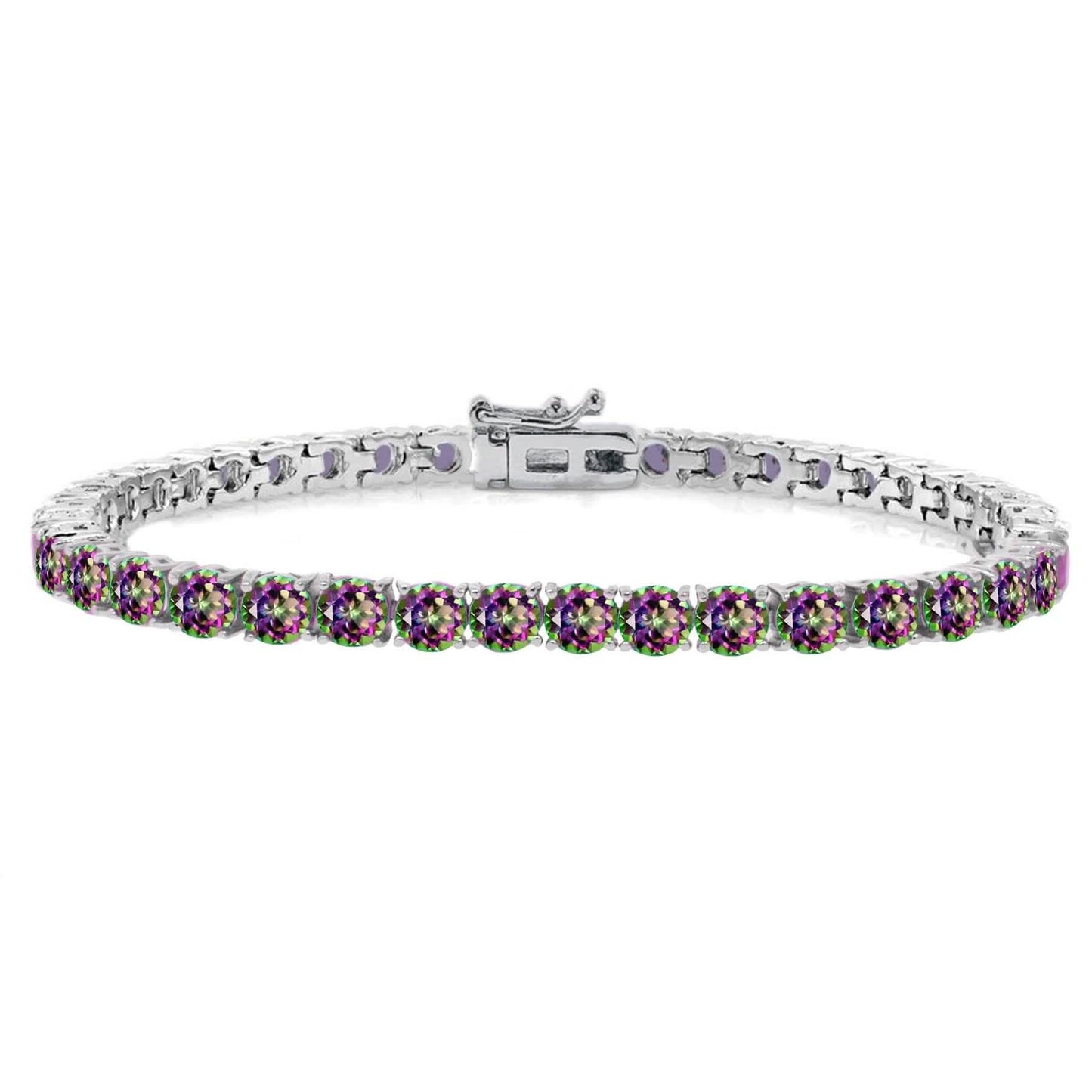 4mm Round Mystic Topaz Tennis Bracelet DailySale