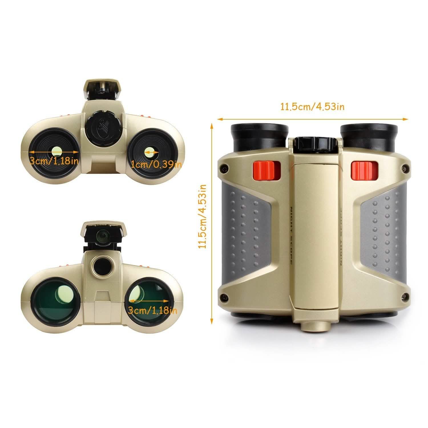 4x30 Kid Toy Night Vision Binoculars with Pop-Up LED Light DailySale