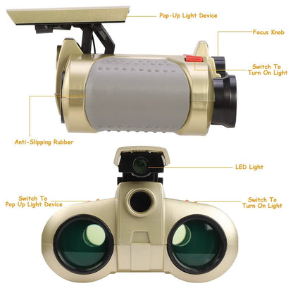 4x30 Kid Toy Night Vision Binoculars with Pop-Up LED Light DailySale