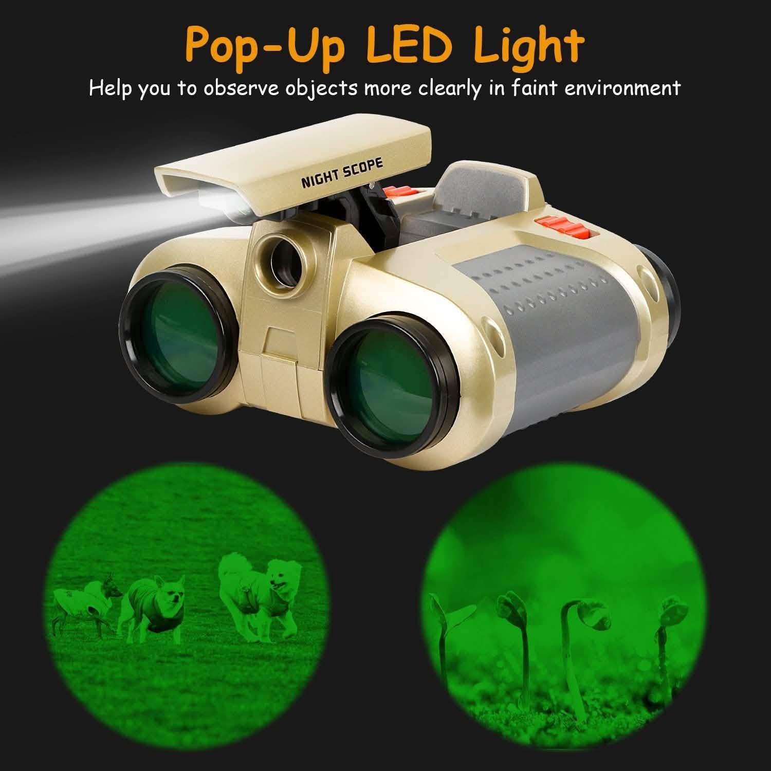 4x30 Kid Toy Night Vision Binoculars with Pop-Up LED Light DailySale