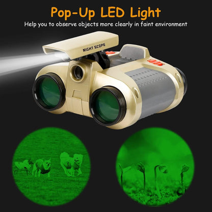 4x30 Kid Toy Night Vision Binoculars with Pop-Up LED Light DailySale