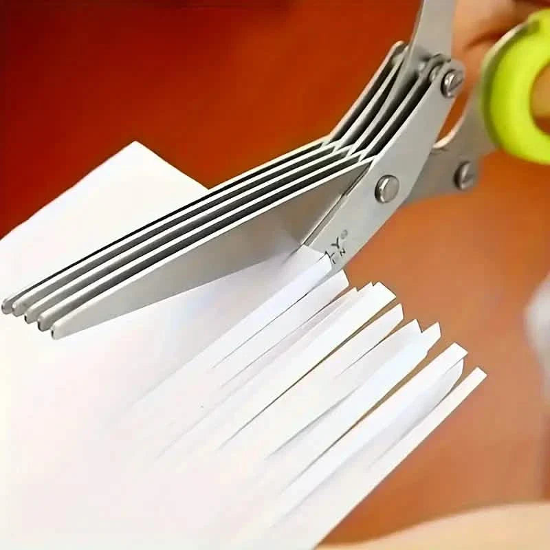 5-Blade Stainless Steel Herb Scissors Set - Versatile Kitchen Shears DailySale