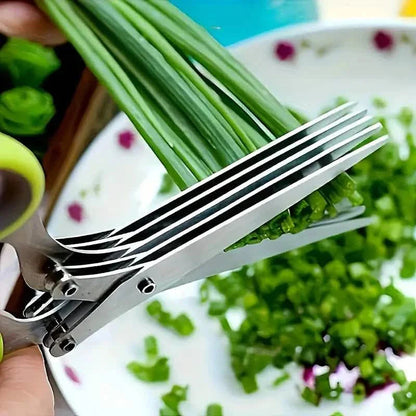 5-Blade Stainless Steel Herb Scissors Set - Versatile Kitchen Shears DailySale