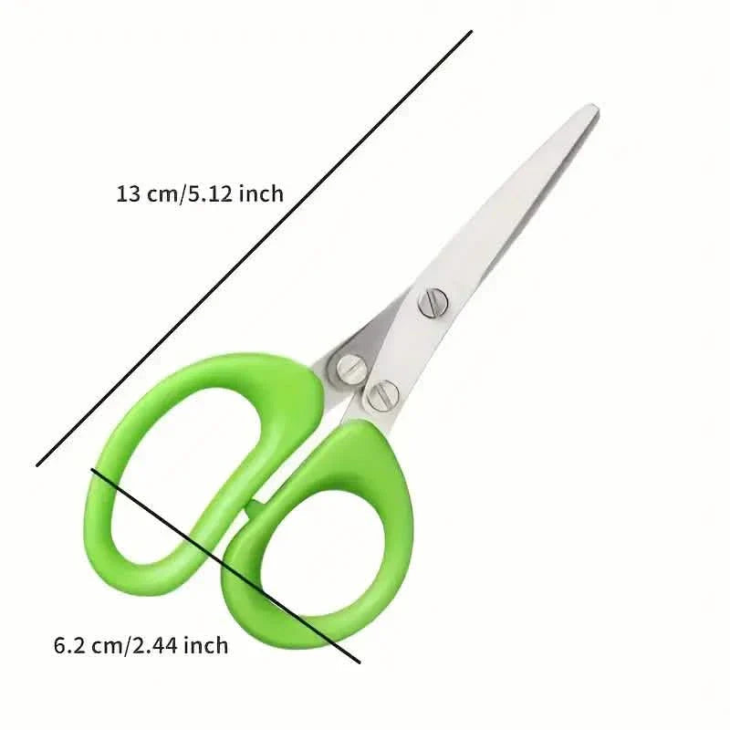 5-Blade Stainless Steel Herb Scissors Set - Versatile Kitchen Shears DailySale