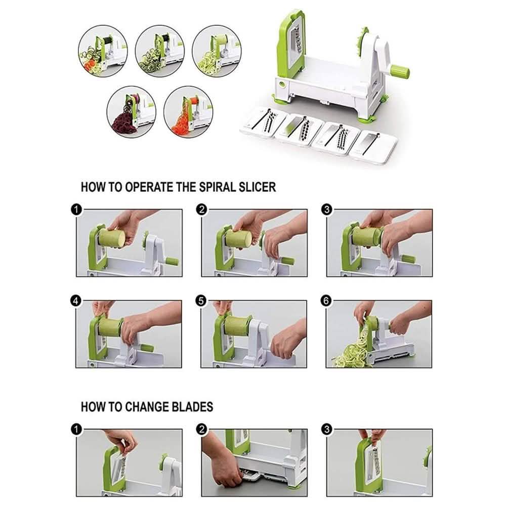 5-Blade Vegetable White Spiralizer and Slicer DailySale