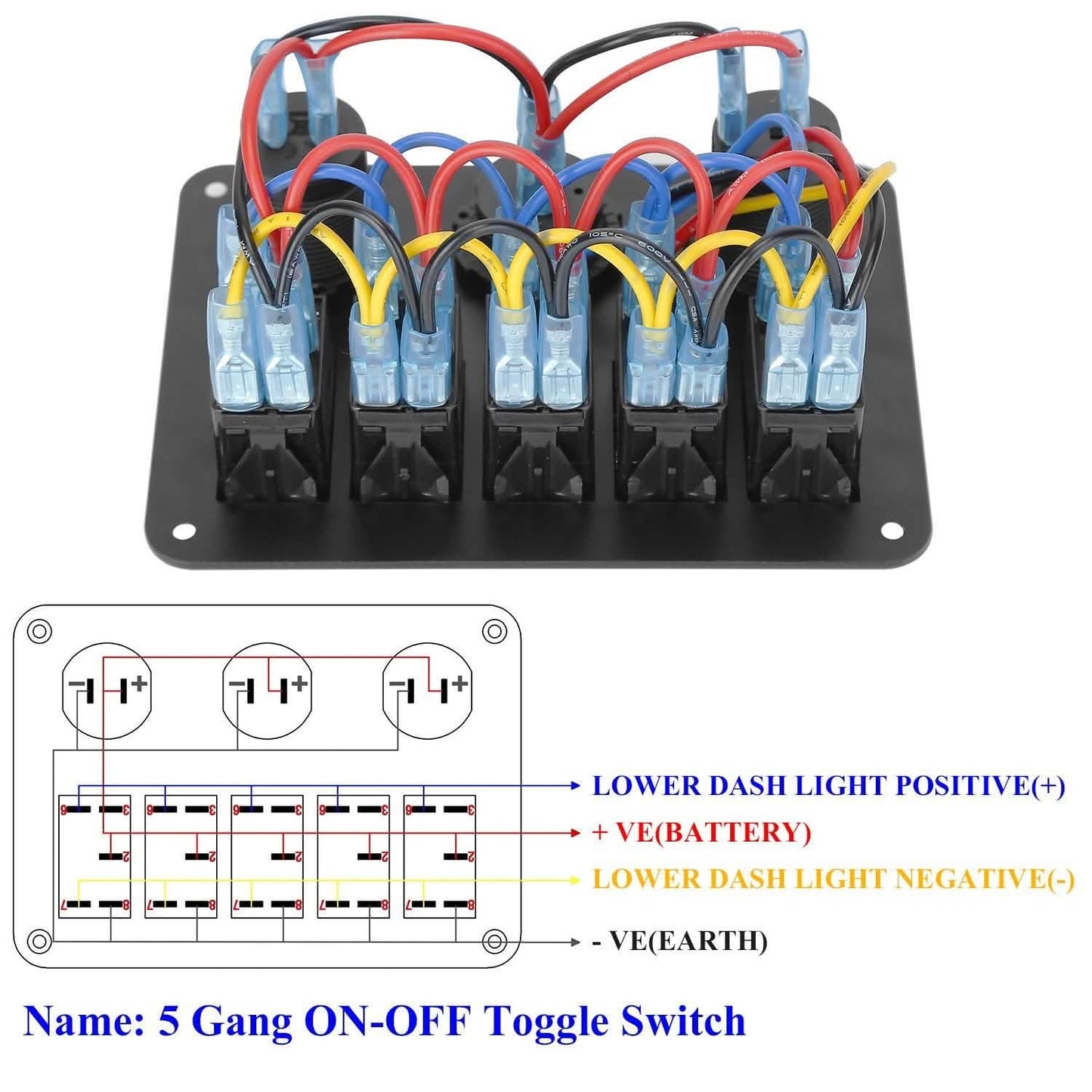 5 Gang Marine Panel Switch DailySale