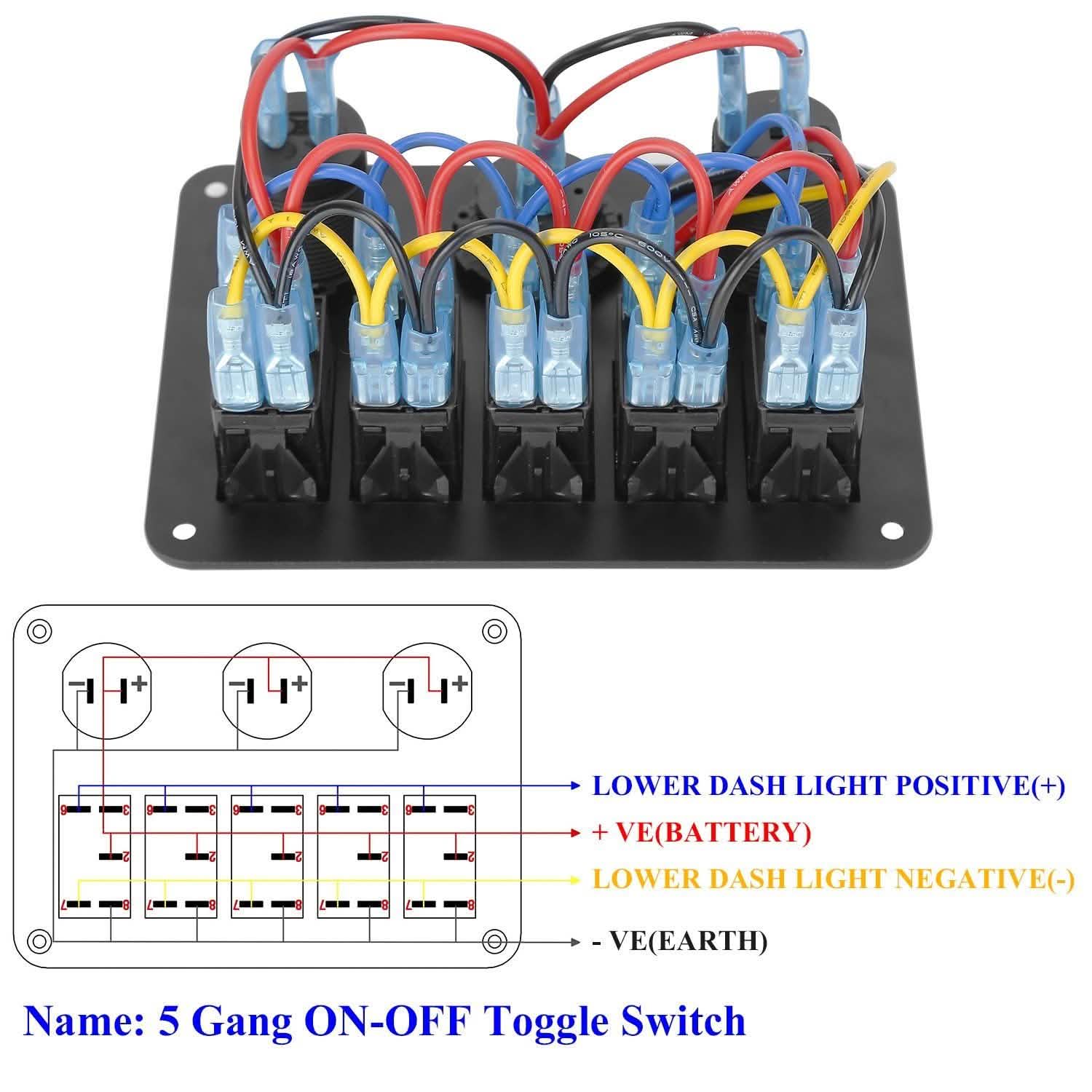 5 Gang Marine Panel Switch DailySale