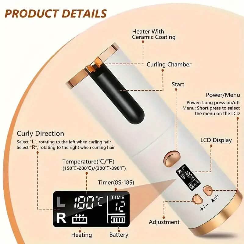 5 Heat Settings Auto-Curler for Luscious Locks DailySale